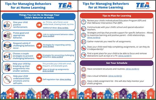 Tip sheet for parents to manage behavior at home